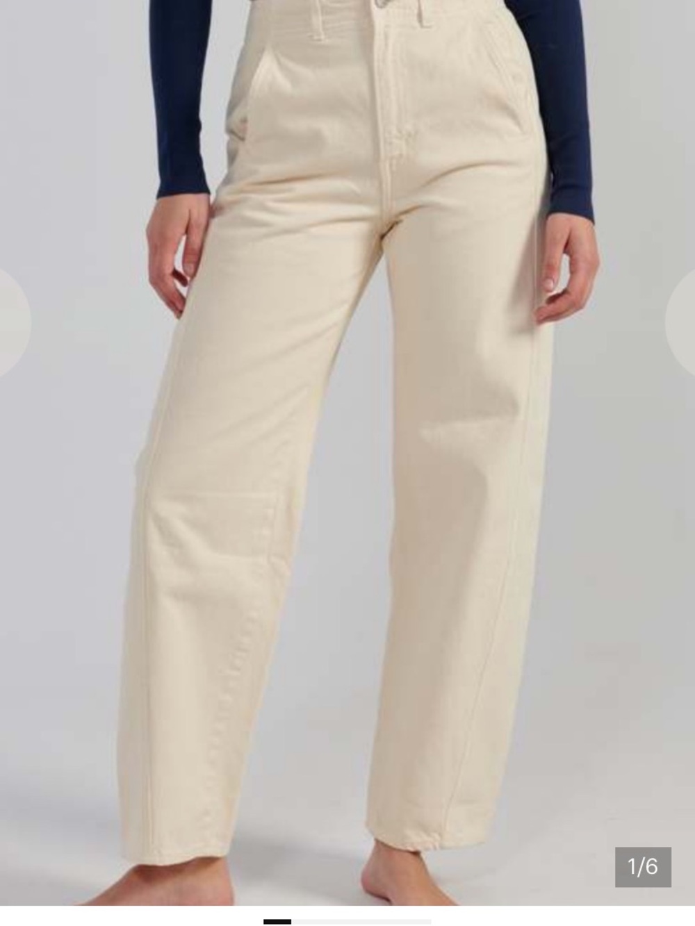 Apiece Apart Meridian Cropped Jean in Ecru size 28